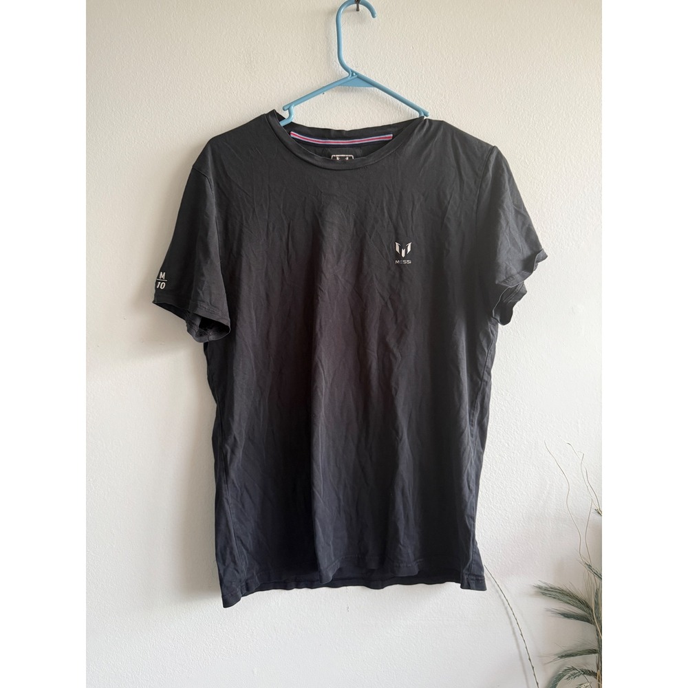 Messi Mens Logo Graphic T-Shirt Black‎ Short Sleeve Crew Neck Size Large M 10